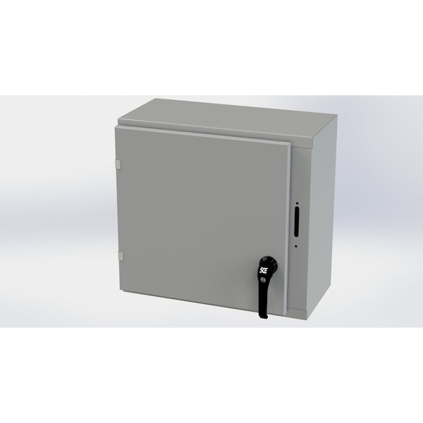 2 Point Latch with Padlock Handle Electrical Enclosures, 20 in H, 10 in D, 21.38 in W, Carbon Steel